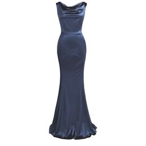 1930s style navy blue formal gown